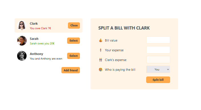 eatNSplit app UI thumbnail
